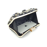 Black Gems! Luxury Mini Size Phone Bag with Jewelry, Club Clutch Bag, Night Dinner Event handbag - KellyModa Store