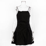 Slim Fitting Sexy Slip Dress with Ruffled Hem 2 Colors! Club Sexy Sun Dress Celebrity Fashion 2111 - KellyModa Store