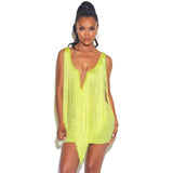 Long Tassels! Eye-catching Fringed Yellow Hot Hip Dress ! Sexy Club Dress Party Fashion 2112 - KellyModa Store