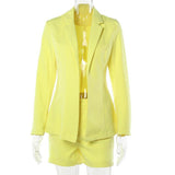 Macoroon Color Blazer Top and Shorts 2-piece Set! Sexy Blazer Celebrity Fashion 2111 - KellyModa Store