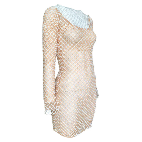 Fishnet Mesh Slim Fitting Jumpsuit and Dress! Clubwear Sexy Dress Party Dress 2112 - KellyModa Store