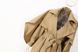 Cloak Type Classic Kahki Trench Coat Lapel Collar! Chic Fall Winter Overcoat Wind Coat 2207