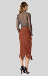 Hand Braided Long Skirt! Designer Chic Braided Slim Fitting Long Skirt 3 Colors 2201