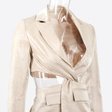 Chic Cut-out Blazer and Shorts 2-Piece Set! Casual Rompers Sexy Blazer Shorts 2112 - KellyModa Store