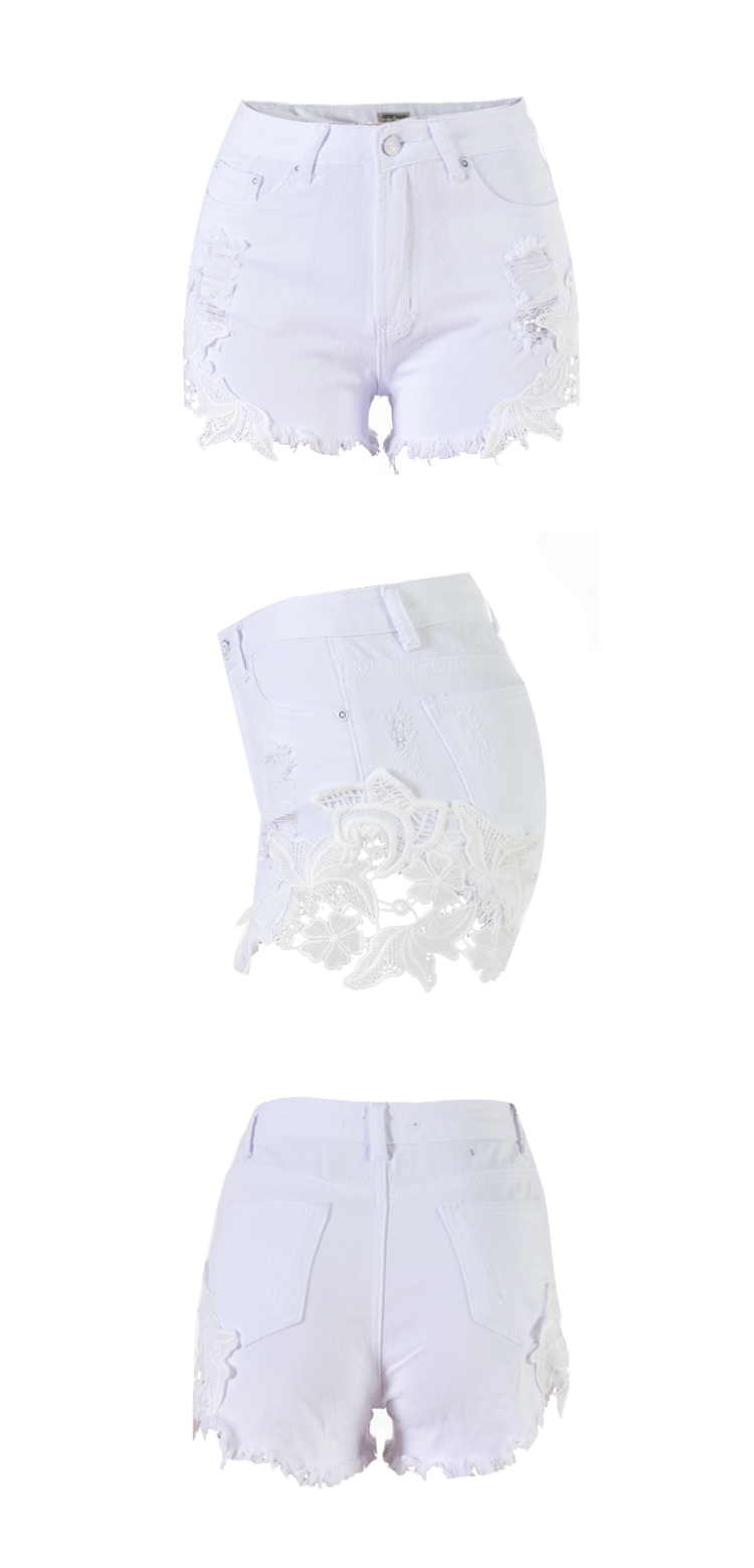 Lace!Blue Jeans, Denim Shorts, Bottoms, Women Jeans, Femme Bottoms, Hot Pants - Bohedian.Shop