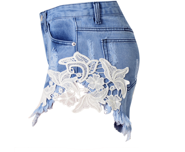 Lace!Blue Jeans, Denim Shorts, Bottoms, Women Jeans, Femme Bottoms, Hot Pants - Bohedian.Shop