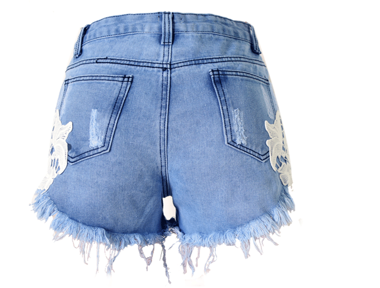 Lace!Blue Jeans, Denim Shorts, Bottoms, Women Jeans, Femme Bottoms, Hot Pants - Bohedian.Shop