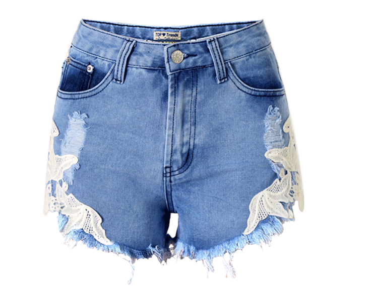 Lace!Blue Jeans, Denim Shorts, Bottoms, Women Jeans, Femme Bottoms, Hot Pants - Bohedian.Shop