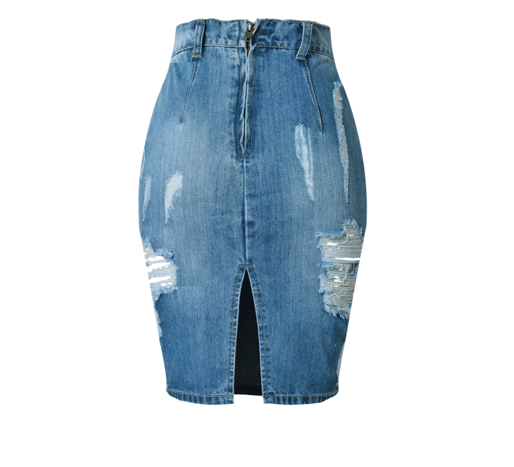 Denim Skirt Ripped Blue!Blue Jeans, Denim Skirt, Hip-Hugger, Women Jea