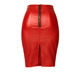 Scarlet Faux Leather Skirt! PU leather,Motorcycle, Hip-Hugger, Women Jeans, Skirt - Bohedian.Shop