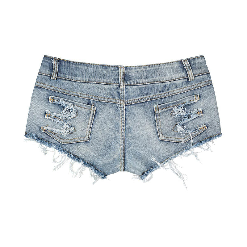 Sexy Ripped Low Waisted Denim Hot Shorts, Sexy Jeans Nightclub Wear, Hot Pants 646