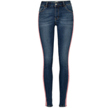 Pink Stripes!Blue Skinny Jeans, Denim, Bottoms, Women Jeans, Femme Bottoms - Bohedian.Shop