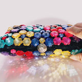 Big Color Gems! Luxury Mini Size Phone Bag with Jewelry, Club Clutch Bag, Wedding Event handbag