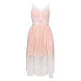 Pink Sweet Style Mesh Lace Slip Dress! Casual Dress Celebrity Fashion 2112 - KellyModa Store