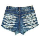 Back Stripes Ripped High Waisted Denim Hot Shorts, Sexy Jeans Nightclub Wear, Hot Pants