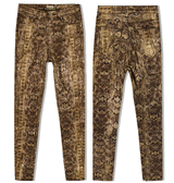 Gold Snake! Skinny Jeans, Denim with Faux Snake Skin Leather, Women Jeans, Leather Jeans - Bohedian.Shop