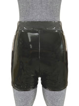 Glossy Minimal High Waisted Patent PU Leather Hot Shorts, Sexy Nightclub Wear, Hot Pants 809