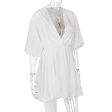 Sweet Chic White Adorable Fluffy Sleeve Mini Dress! Mini Dress Party Dress 2112 - KellyModa Store