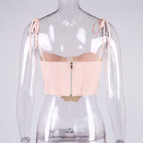 Sweet Pink Crop Slip Top! Sexy Cropped Top Teenager Club Top Cyber Celebrity Fashion 2111 - KellyModa Store