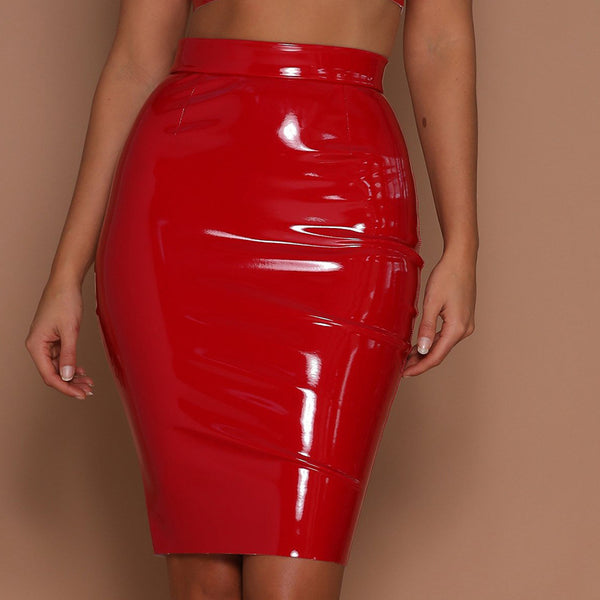 Shine Glossy Vinyl Leather Skirt! Vegan Leather Bottoms, Women Skirt, Femme Bottoms, Hot skirt 2301