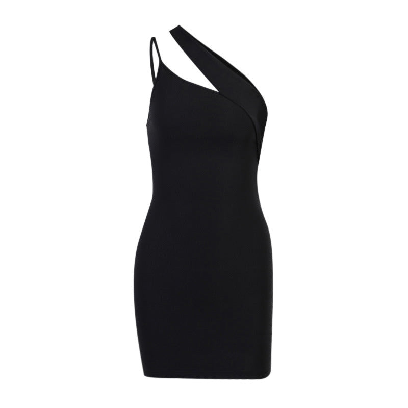 Asymmetric Knitted Slip Dress! Slim Fitting Bottoming Dress Celebrity Fashion 2201