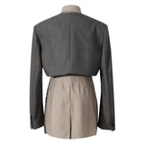 Faux 2-Piece Shirt and Blazer Normcore Designer Style Office Blazer Top ! Blazer Office Fashion 2207