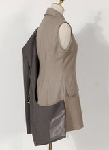 Faux 2-Piece Shirt and Blazer Normcore Designer Style Office Blazer Top ! Blazer Office Fashion 2207