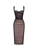 Wrinkled Mesh Bandage Slip Dress! Midi Dress Party Dress Night Dress Ball Dress Sexy Dress 2210