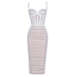 Wrinkled Mesh Bandage Slip Dress! Midi Dress Party Dress Night Dress Ball Dress Sexy Dress 2210