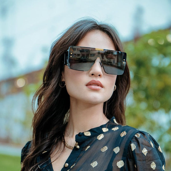VR Goggles Rimless 4 Lens! Cool Large Size Fashion Sunglasses Women Glasses Fashion Eyewear 50662 - KellyModa Store