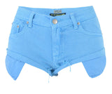 Sweet Macaron Color Jeans, Denim Shorts Hot Pants, Bottoms, Femme Bottoms - KellyModa Store