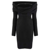 Strapless Sexy Knitted Sweater Dress 3 Colors! Slim Fitting Knitwear Celebrity Fashion 2111 - KellyModa Store