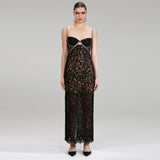 Elegant Black Lace Luxury Slip Dress! Sexy Style Gentlelady's Event Dress Designer Fashion 2209