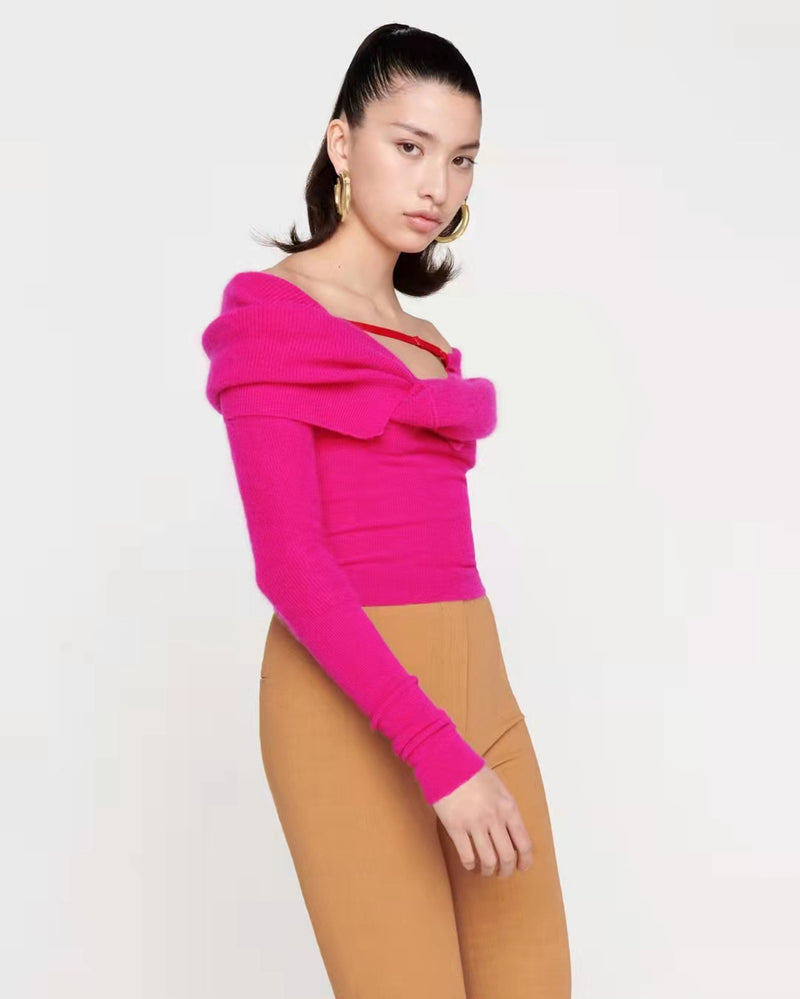 Strapless Sexy Knitted Sweater Top 3 Colors! Slim Fitting Knitwear Celebrity Fashion 2111 - KellyModa Store