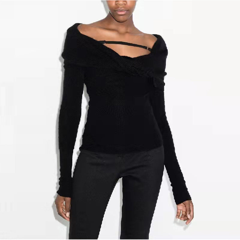 Strapless Sexy Knitted Sweater Top 3 Colors! Slim Fitting Knitwear Celebrity Fashion 2111 - KellyModa Store