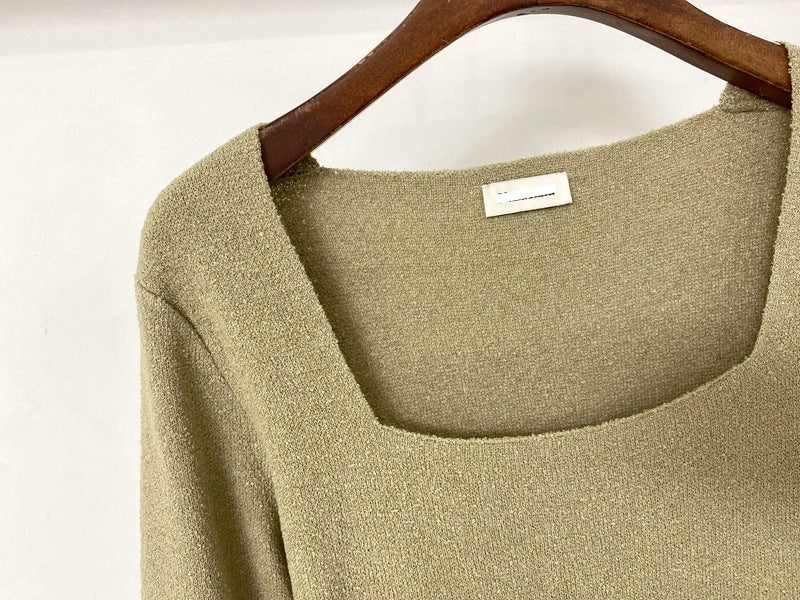 Minimal Solid Color Sweater Dress 3 Colors! Slim Fitting Knitwear Celebrity Fashion 2202