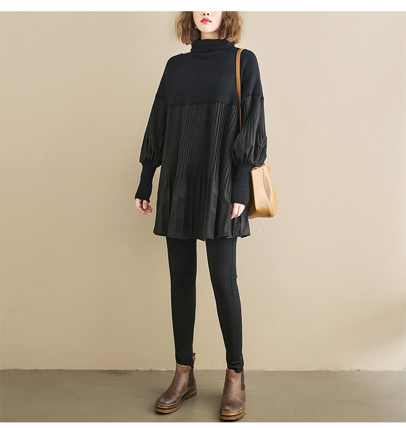 Issey Style Plus Size Oversized Pleated Long Sleeve Sweater Top! Chic Loose Fitting Top Celebrity Fashion 2207