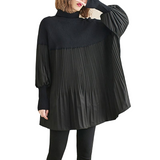 Issey Style Plus Size Oversized Pleated Long Sleeve Sweater Top! Chic Loose Fitting Top Celebrity Fashion 2207