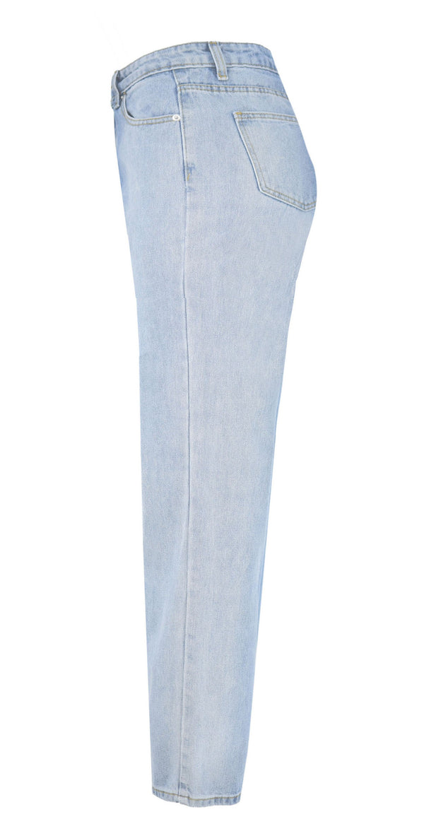 Gradient Color Vertical! Women Straight Leg Blue Jeans, Casual Women Jeans, Loose Fitting - KellyModa Store