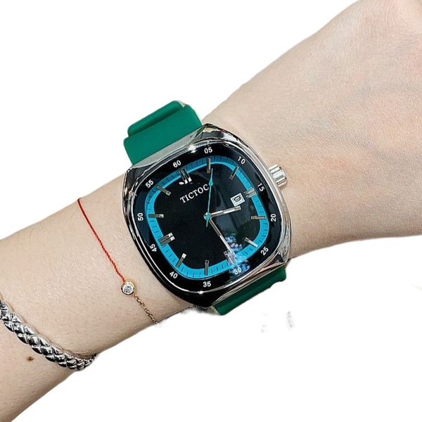 Green Strap Large Size Blue Rim Square! Women Fashion Luxury Quartz Watch Fashion Wrist