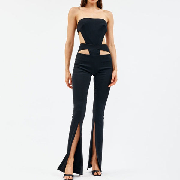 Daring Backless Cut Out Jumpsuit! Sexy Back Zipper Jumpsuit Cyber Celebrity Fashion 2205