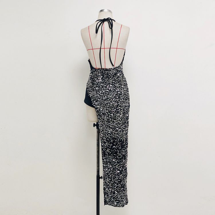 Starry Blingbling Shining Black Sequins Event Slip Dress! Sexy Dress Party Dress 2208