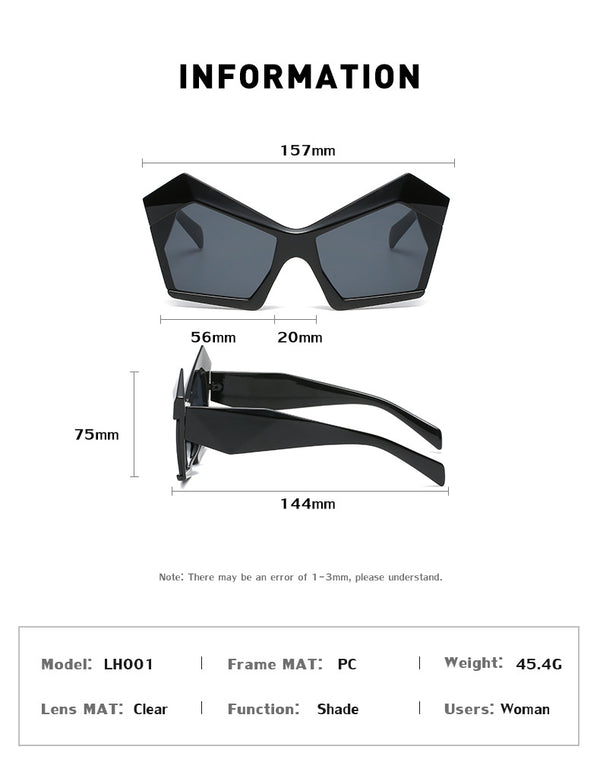 Diamond Cut! Large Size Fashion Sunglasses Women Glasses Pilot Eyewear LH001 - KellyModa Store