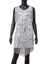 Fringed Shining Mini Slip Dress with Sequins! Sexy Clubwear Blingbling 2207