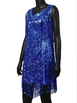 Fringed Shining Mini Slip Dress with Sequins! Sexy Clubwear Blingbling 2207