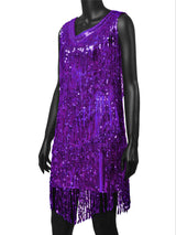 Fringed Shining Mini Slip Dress with Sequins! Sexy Clubwear Blingbling 2207