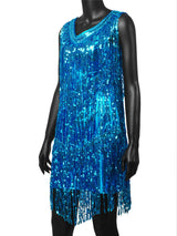 Fringed Shining Mini Slip Dress with Sequins! Sexy Clubwear Blingbling 2207