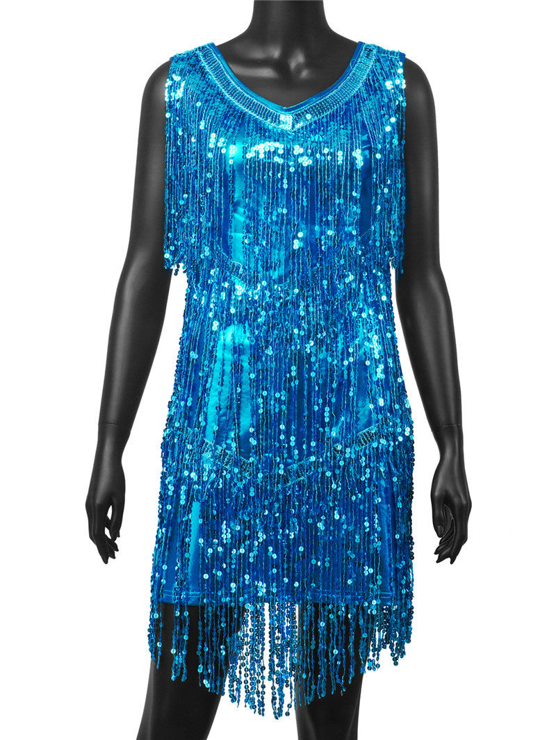 Fringed Shining Mini Slip Dress with Sequins! Sexy Clubwear Blingbling 2207