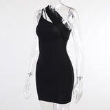 Asymmetric Knitted Slip Dress! Slim Fitting Bottoming Dress Celebrity Fashion 2201