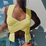 DIY Binding Belt! Crocheted Sexy Sweater Crop Top Knitwear! Sexy Sweater Top 2201